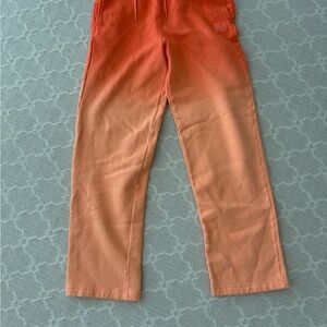 ALO Alo Yoga | Straight Leg Ombre Sweatpant in Summer Sunset Orange